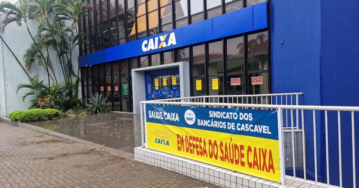 Em greve, bancários da Caixa fazem manifestação nesta quarta em Cascavel