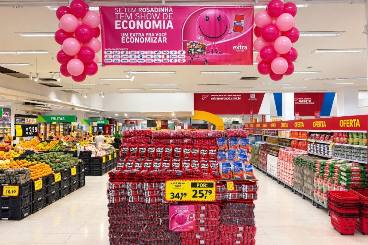 Rosadinha do Extra Mercado oferece descontos em mais de 2 mil produtos no RJ