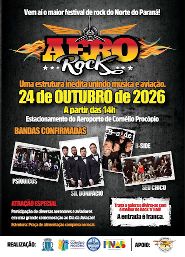 Aerorock reúne música e aviação em Cornélio Procópio no dia 24