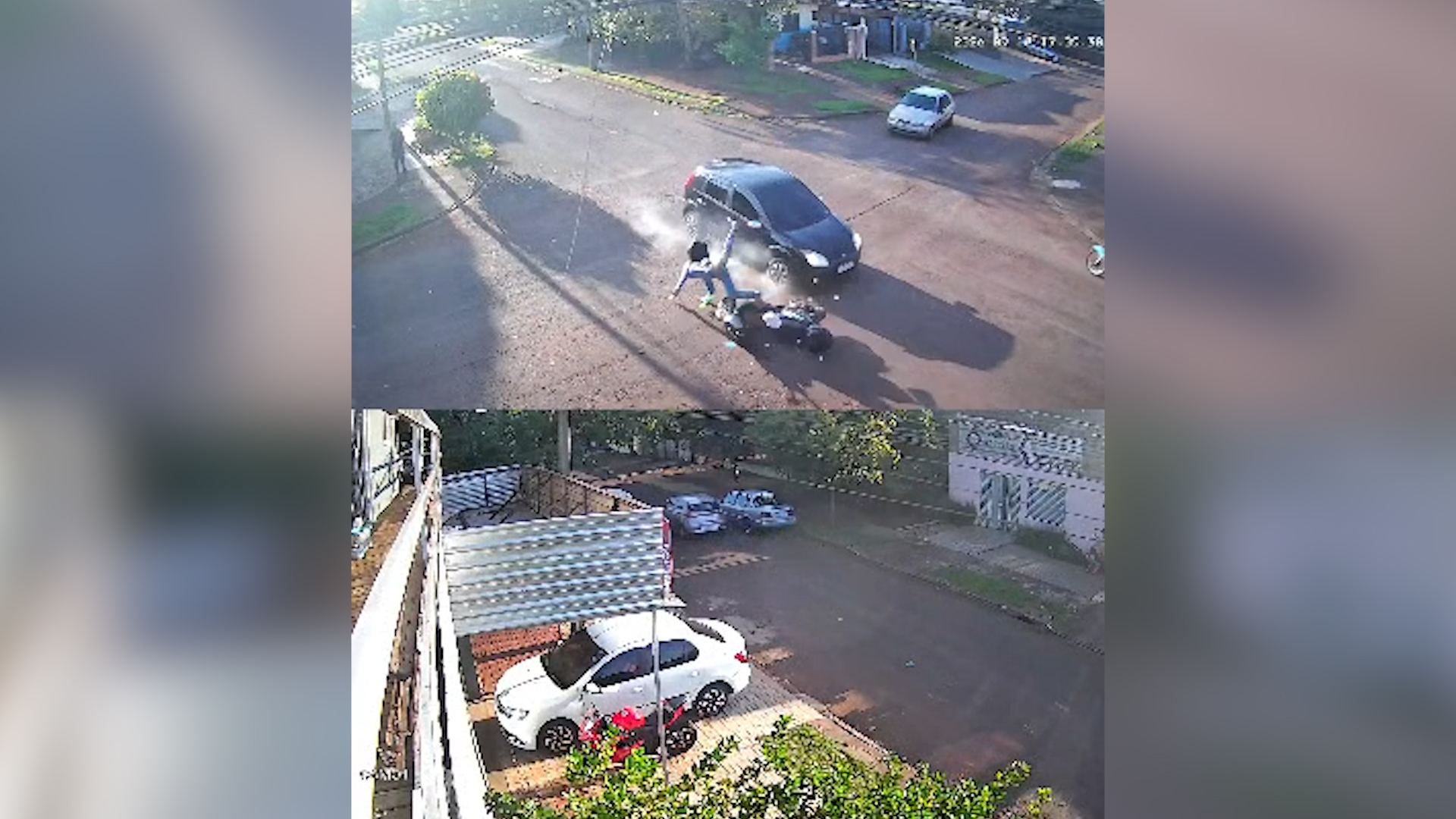 Idoso fica ferido após colisão no bairro Santa Cruz, em Cascavel
