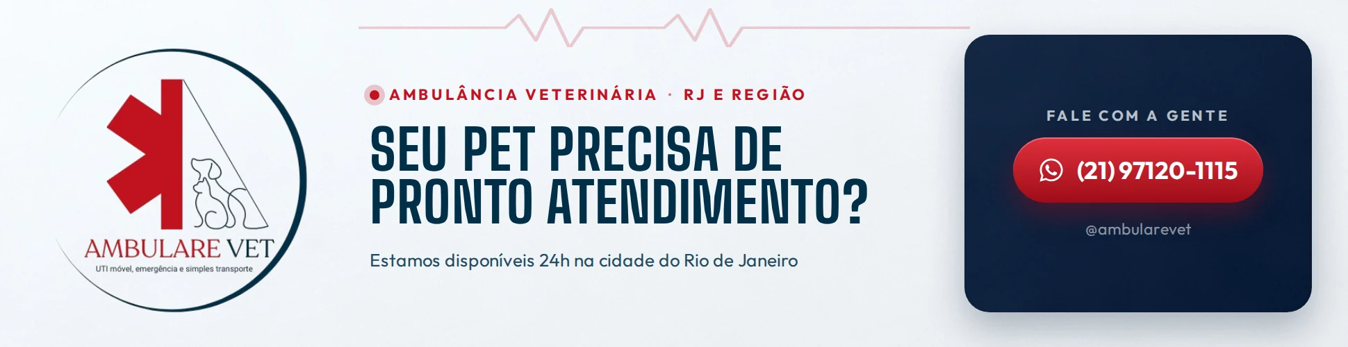 Ambulare Vet, UTI movel veterinaria com pronto atendimento 24h no Rio de Janeiro. WhatsApp (21) 97120-1115.