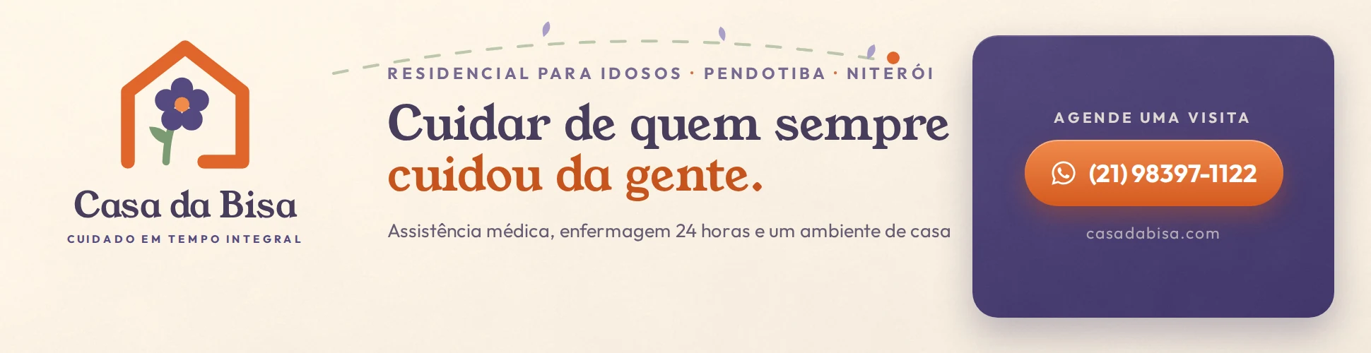 Casa da Bisa, residencial para idosos em Pendotiba, Niteroi. Enfermagem 24h. Agende uma visita: (21) 98397-1122.