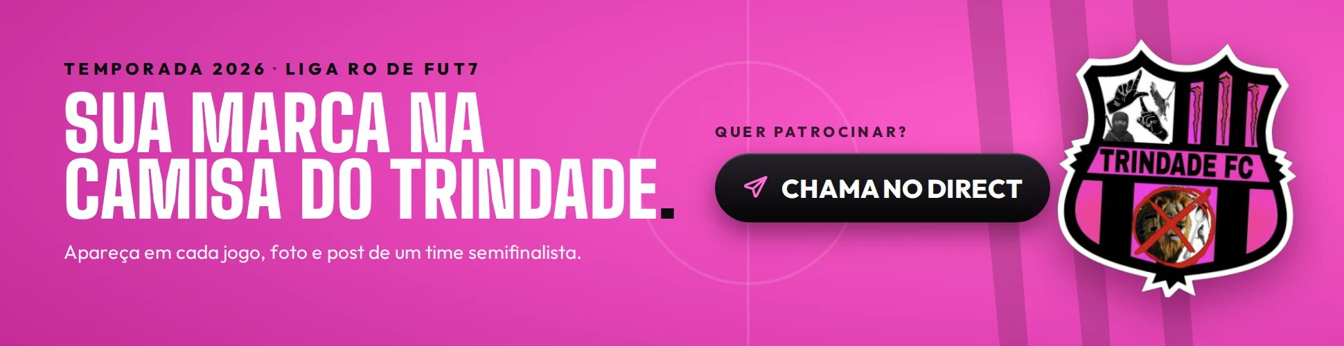 Sua marca na camisa do Trindade FC. Quer patrocinar? Chame no Direct do @trindade._fc