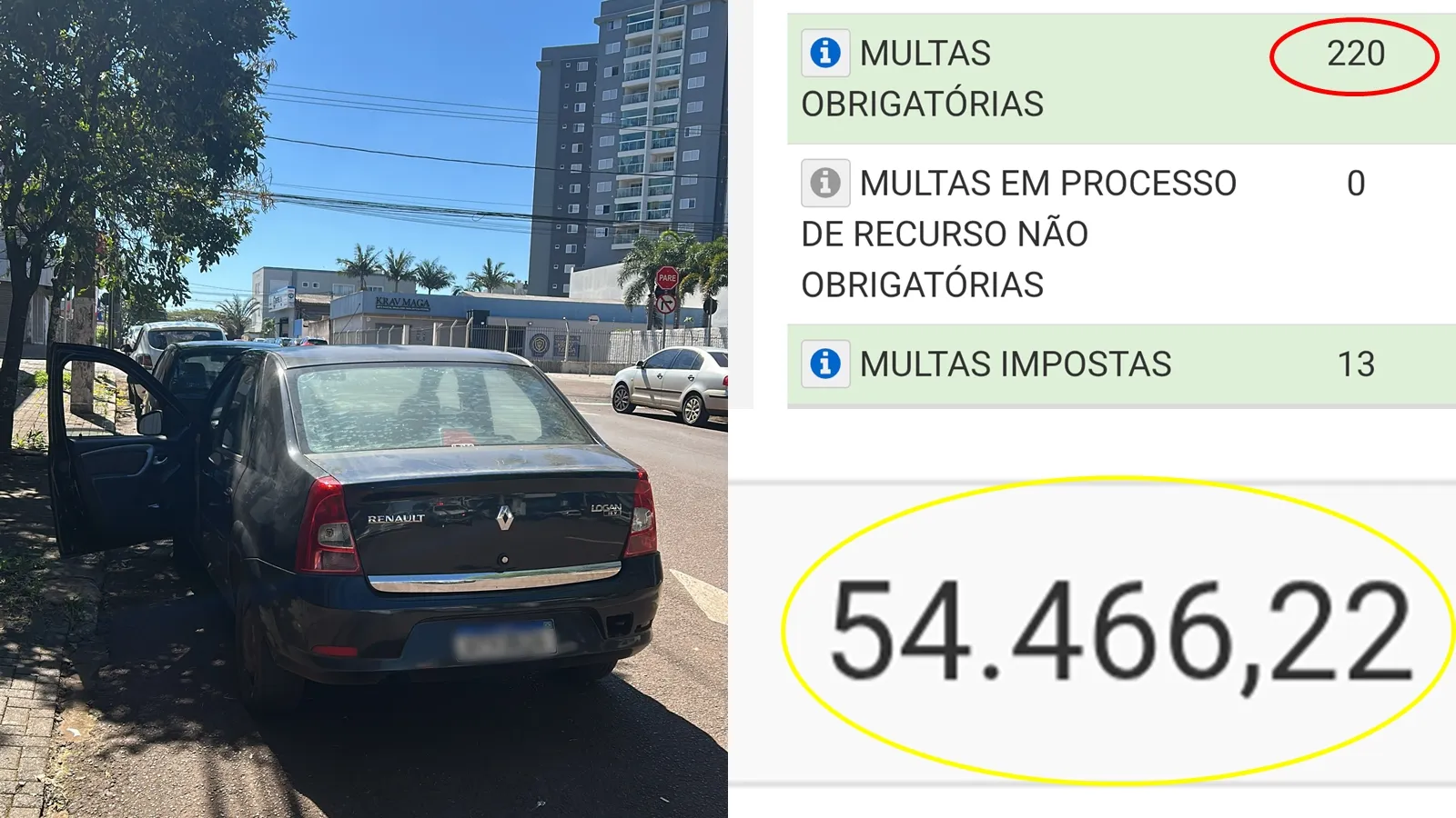 Motorista é abordado no Centro de Cascavel com mais de 245 multas