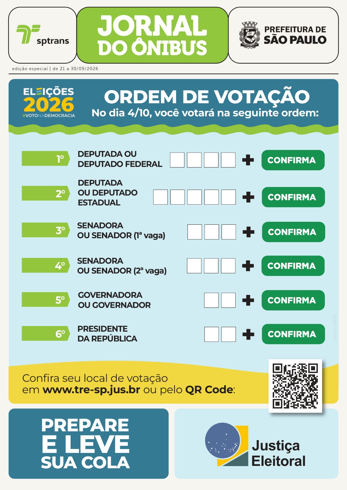 Jornal do Ônibus orienta sobre ordem de votação nas Eleições 2026