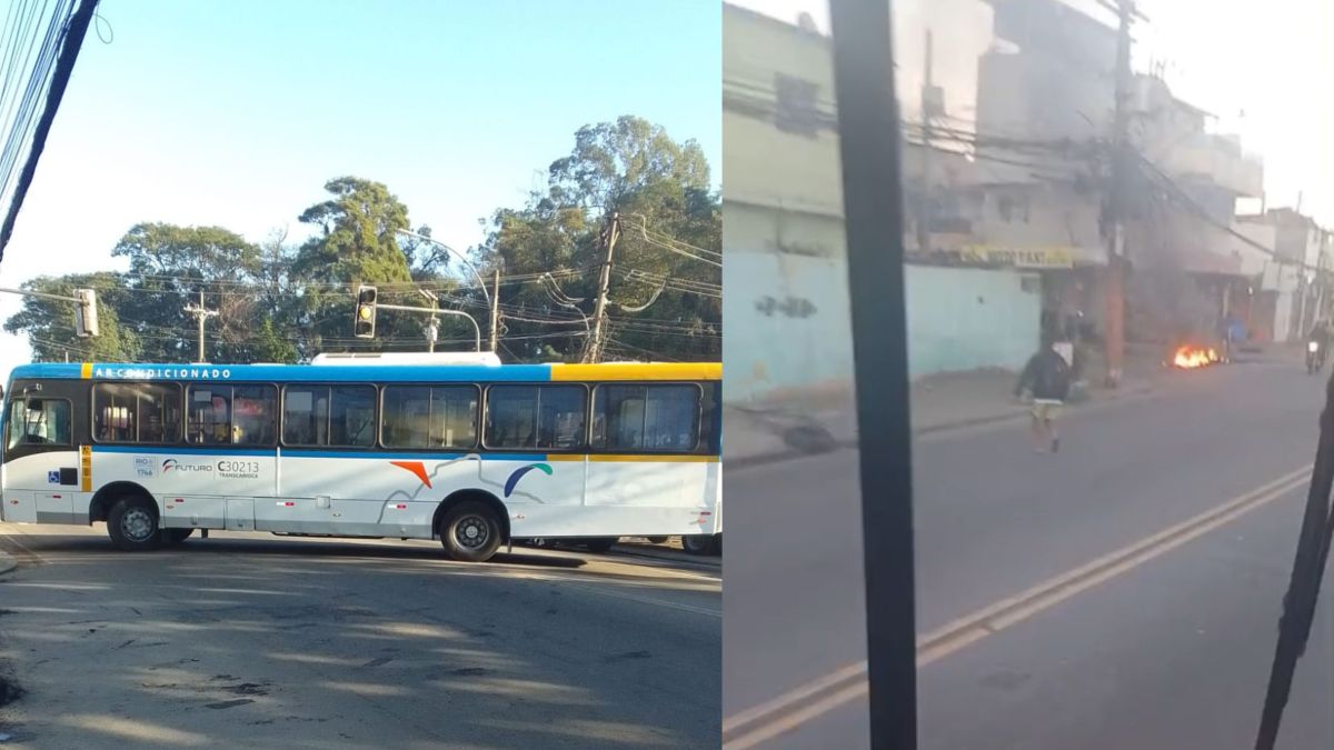 Cinco ônibus são usados como barricadas durante operação na Cidade de Deus