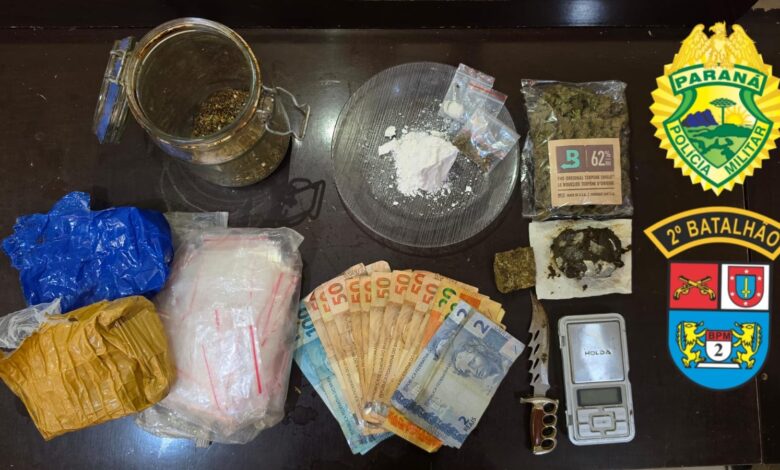 PM apreende drogas e prende suspeito de tráfico em Ibaiti